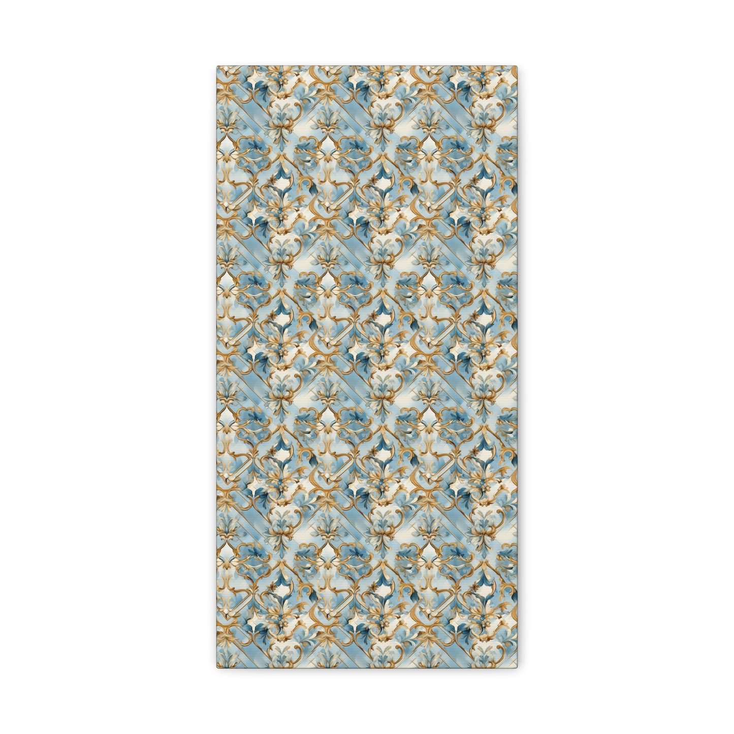Blue and Gold Flourishes Canvas Gallery Wrap
