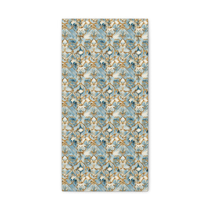 Blue and Gold Flourishes Canvas Gallery Wrap