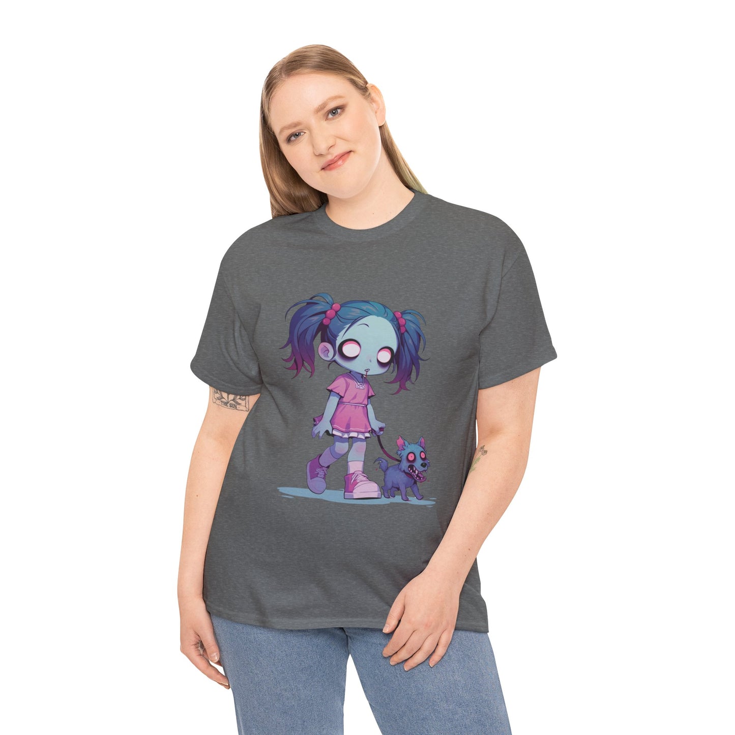 Zombie Dog Walker Unisex Heavy Cotton Tee