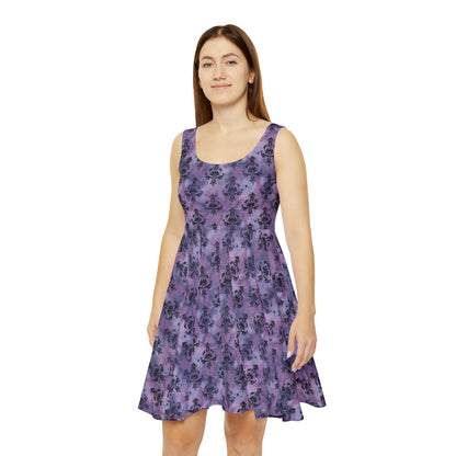 Pastel Goth Damask Women's Skater Dress (AOP)