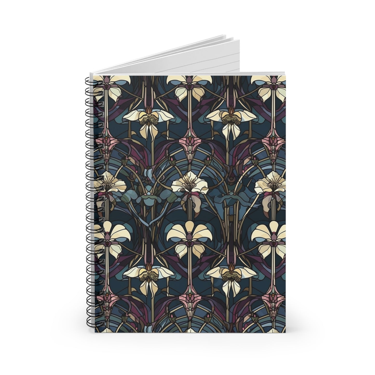 Art Deco Orchids Spiral Notebook - Ruled Line