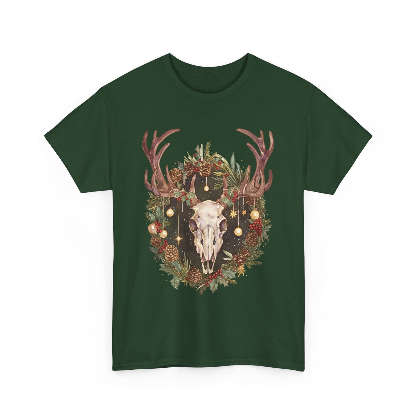 Reindeer Skull Unisex Heavy Cotton Tee