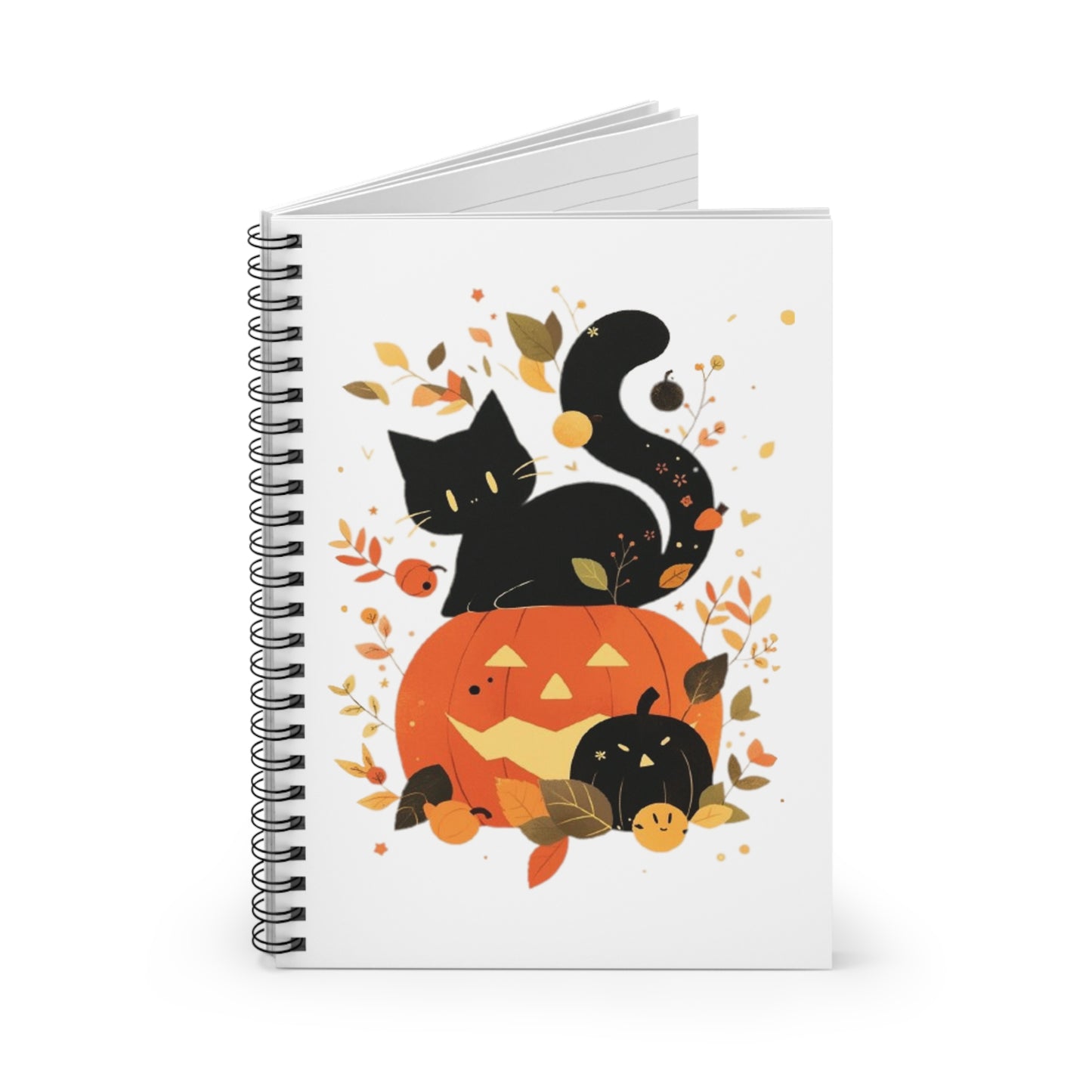 Spooky Kitty Spiral Notebook - Ruled Line