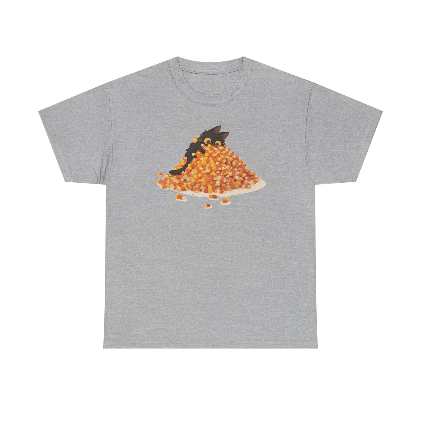 Candy Corn Cat Unisex Heavy Cotton Tee