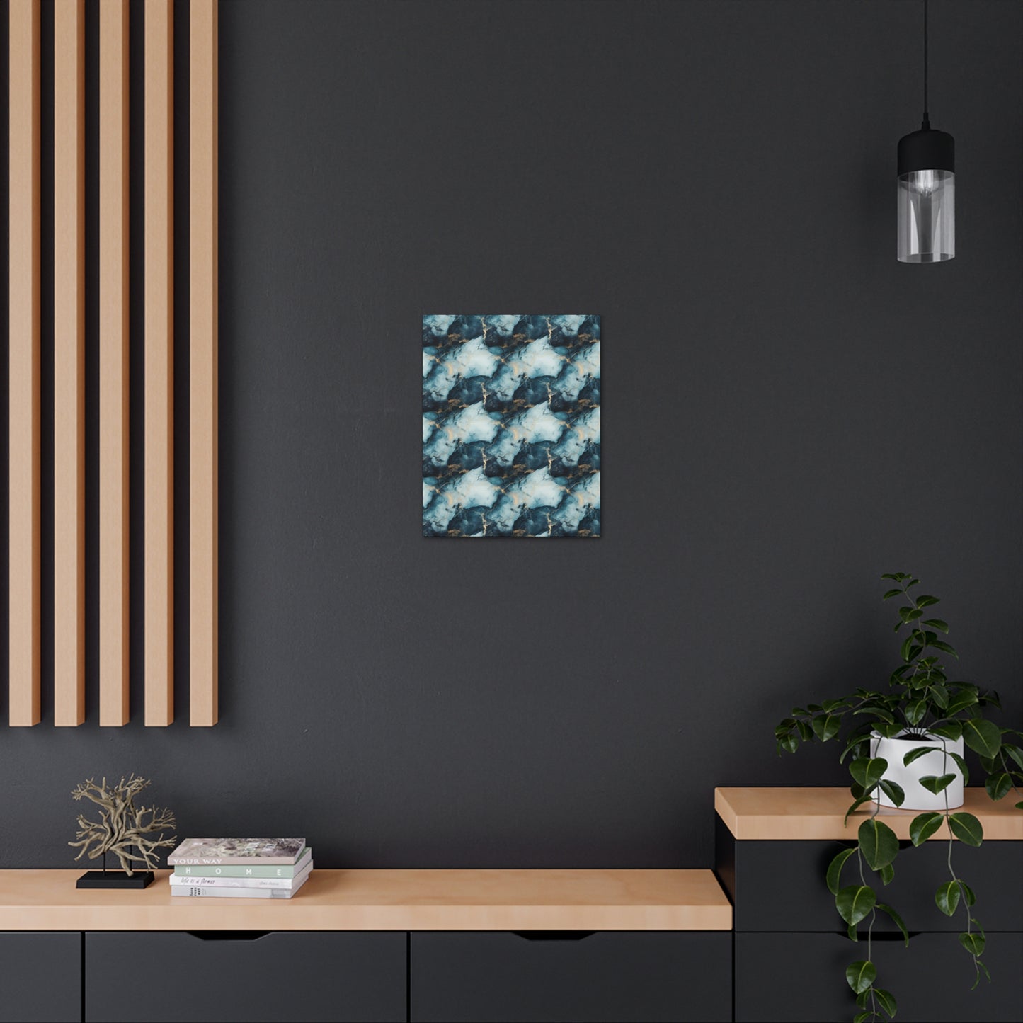 Cool Blue Marble Canvas Gallery Wrap