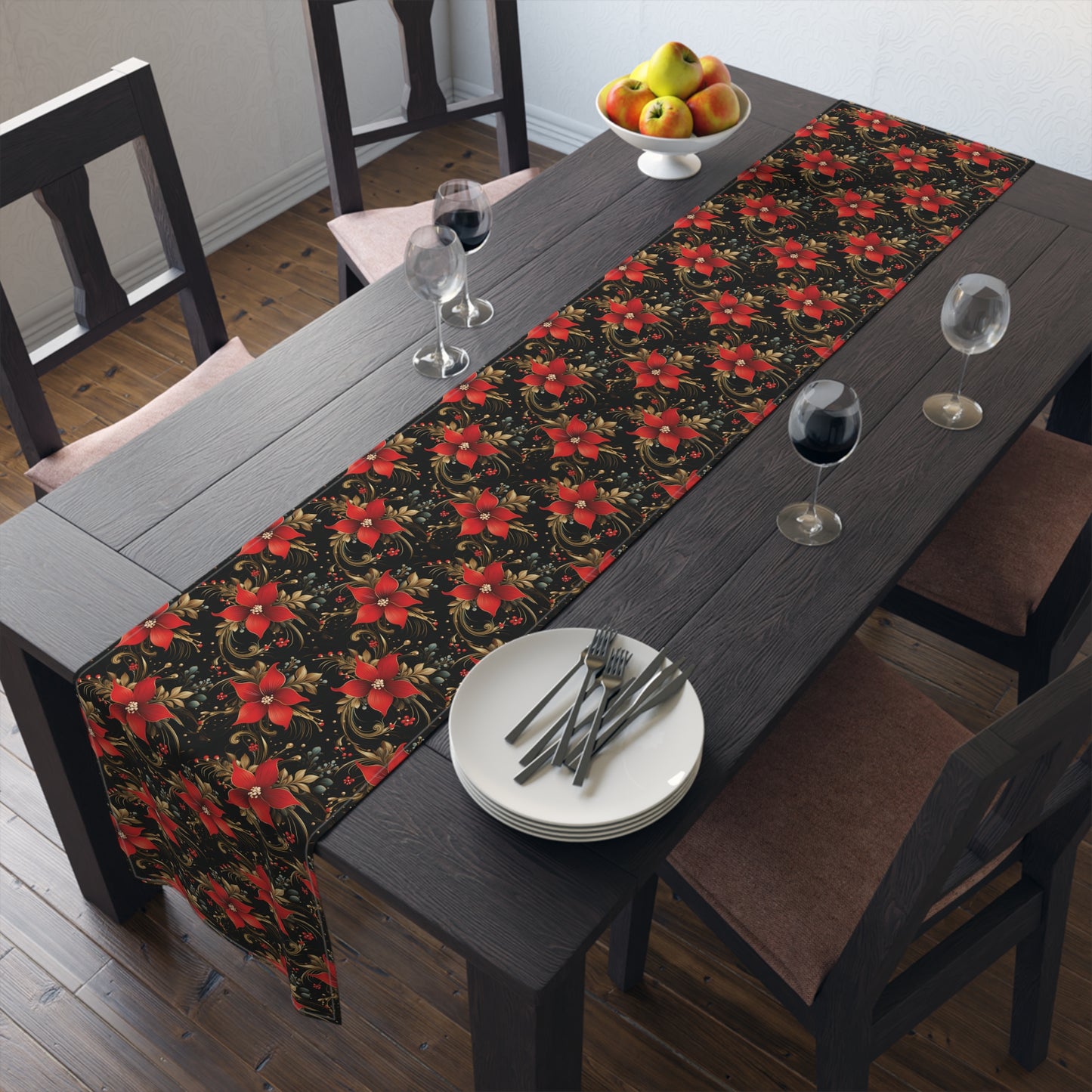Pretty Poinsettias Table Runner (Cotton, Poly)