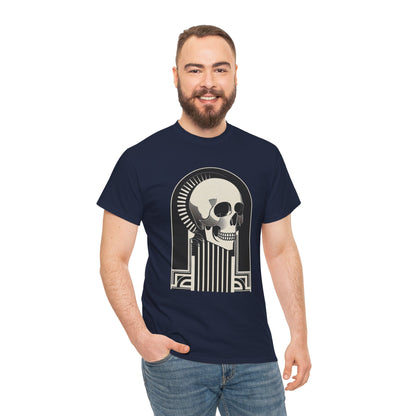 Art Deco Skull Unisex Heavy Cotton Tee