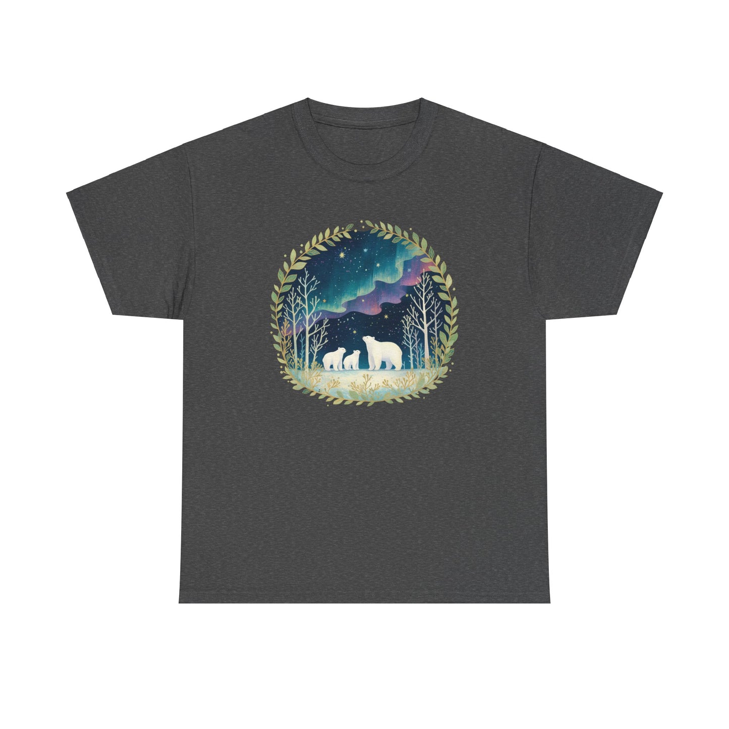 Aurora Polar Bears Unisex Heavy Cotton Tee
