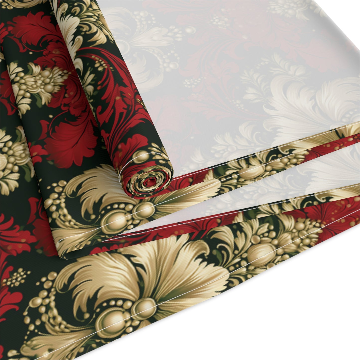 Christmas Damask Table Runner (Cotton, Poly)