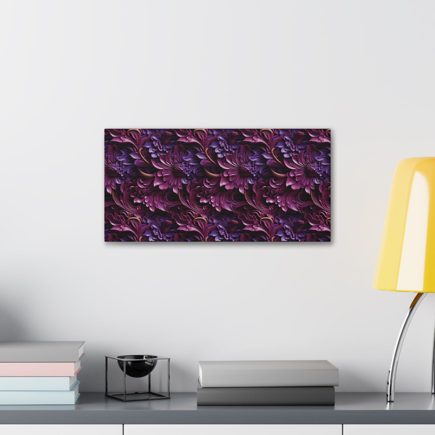 Purple Florals Canvas Gallery Wrap