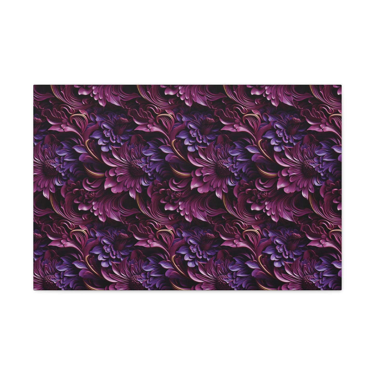 Purple Florals Canvas Gallery Wrap