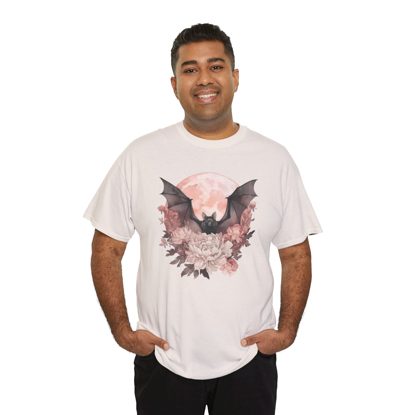 Strawberry Moon Bat Unisex Heavy Cotton Tee