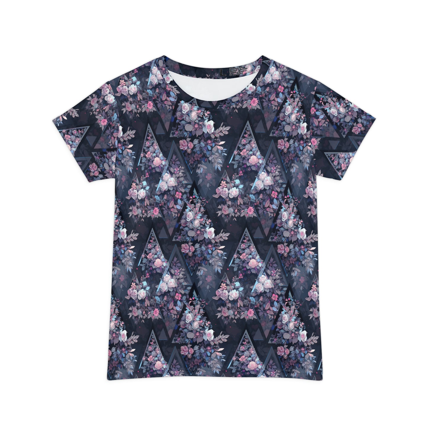 Triangles and Roses Women's Short Sleeve Shirt (AOP)