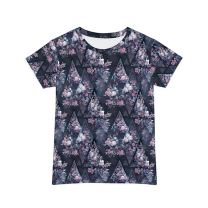 Triangles and Roses Women's Short Sleeve Shirt (AOP)