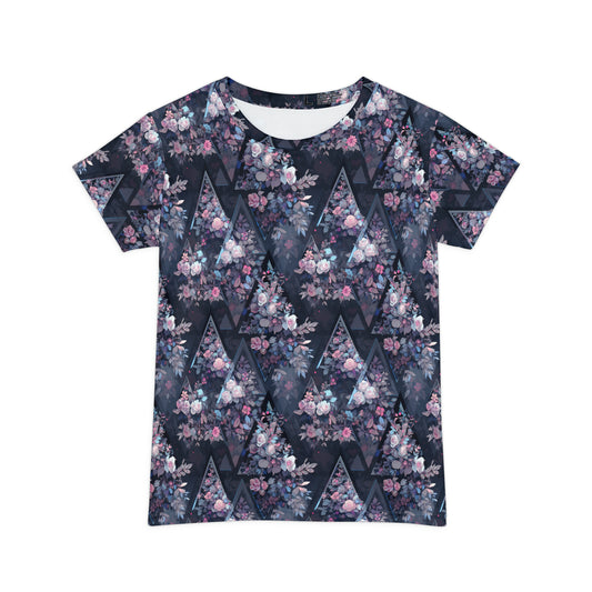 Triangles and Roses Women's Short Sleeve Shirt (AOP)