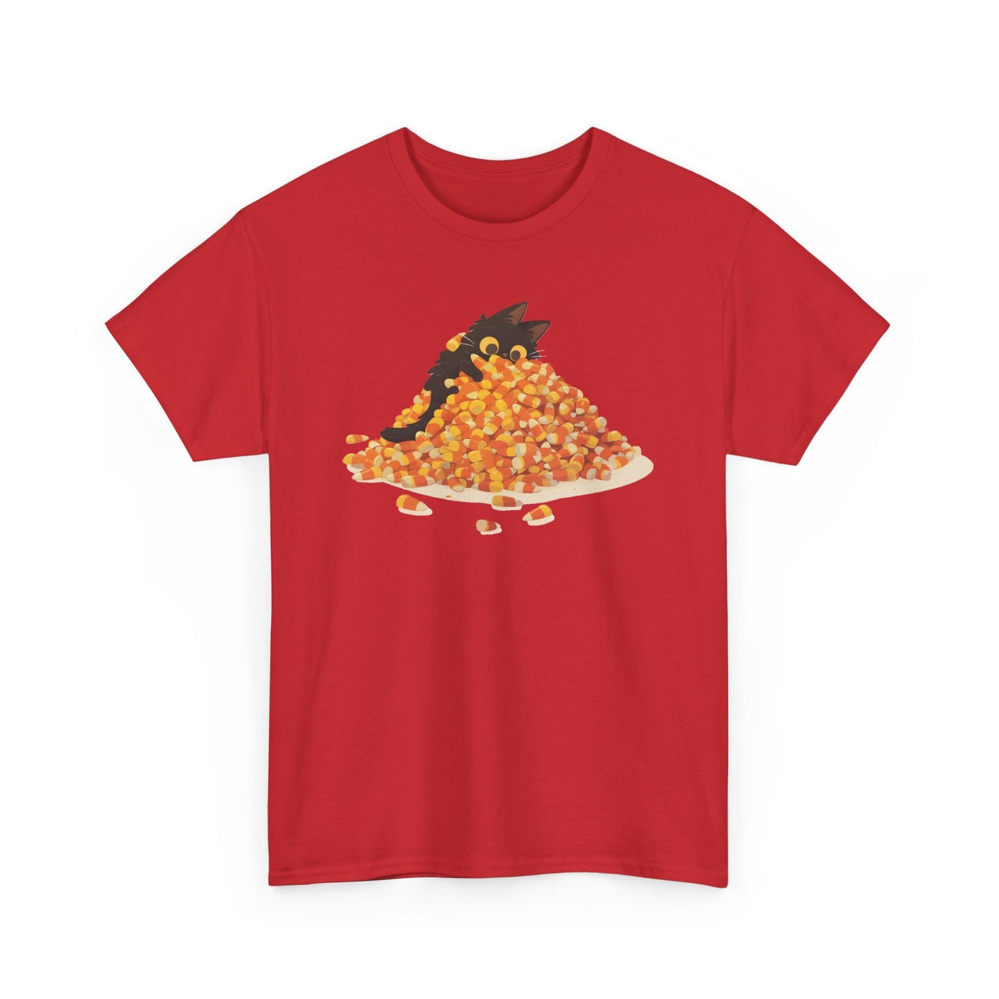 Candy Corn Cat Unisex Heavy Cotton Tee