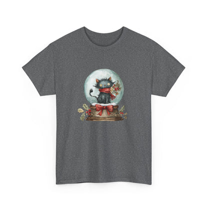 Snowglobe Cat Unisex Heavy Cotton Tee