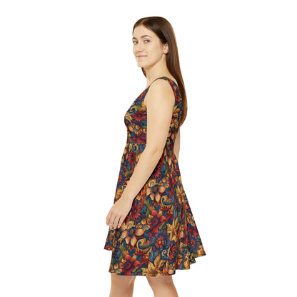 Floral Doodles Women's Skater Dress (AOP)
