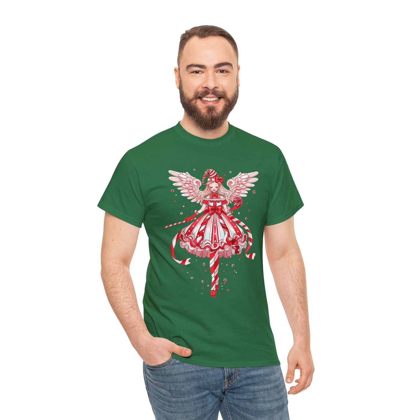 Candy Cane Angel Unisex Heavy Cotton Tee