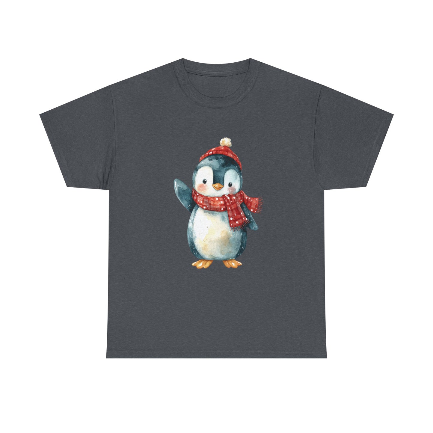 Festive Penguin Unisex Heavy Cotton Tee