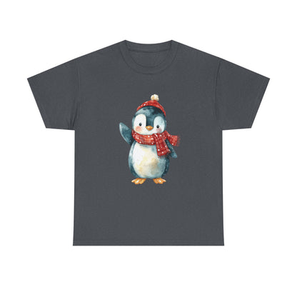 Festive Penguin Unisex Heavy Cotton Tee