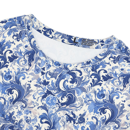 China Blue Women's Short Sleeve Shirt (AOP)