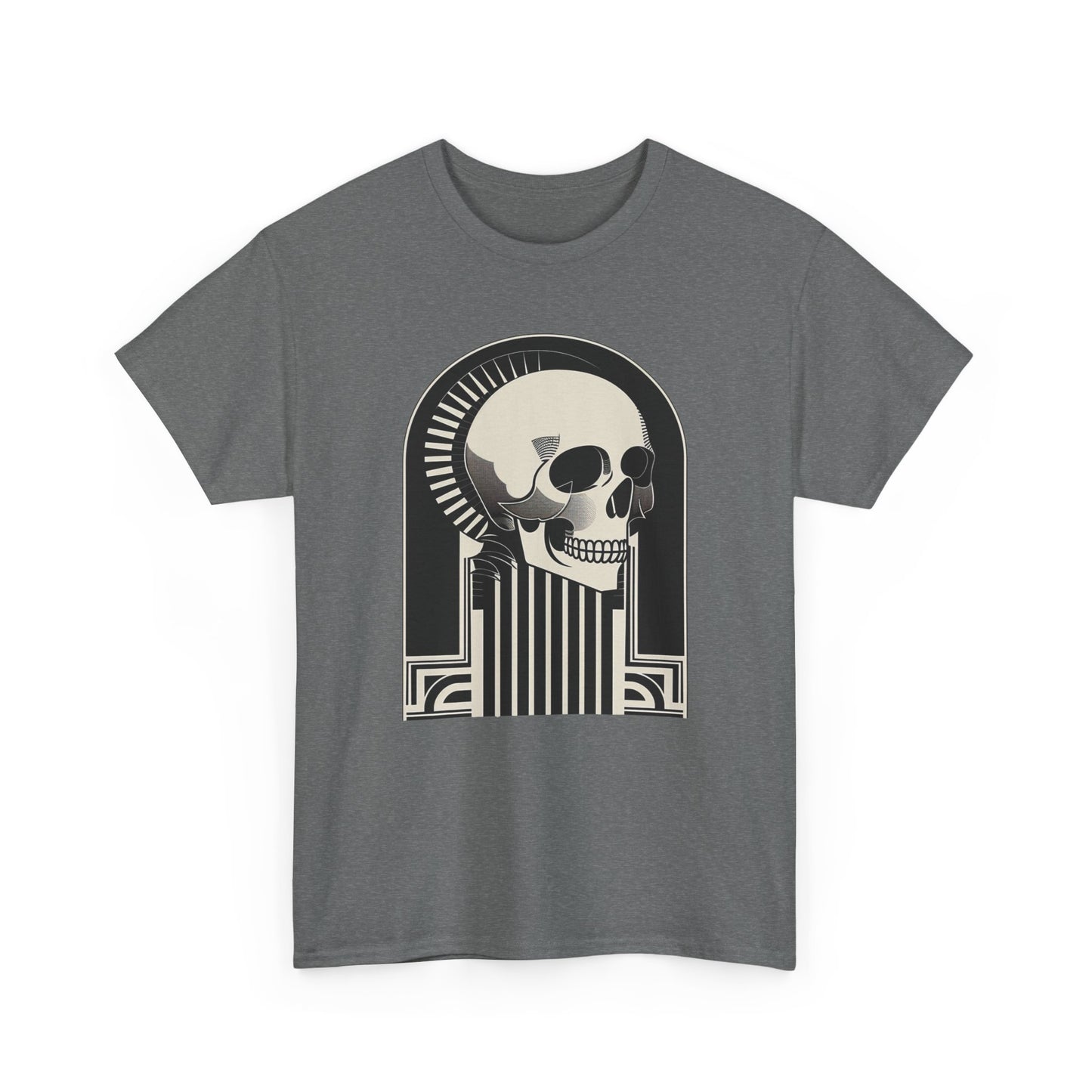 Art Deco Skull Unisex Heavy Cotton Tee