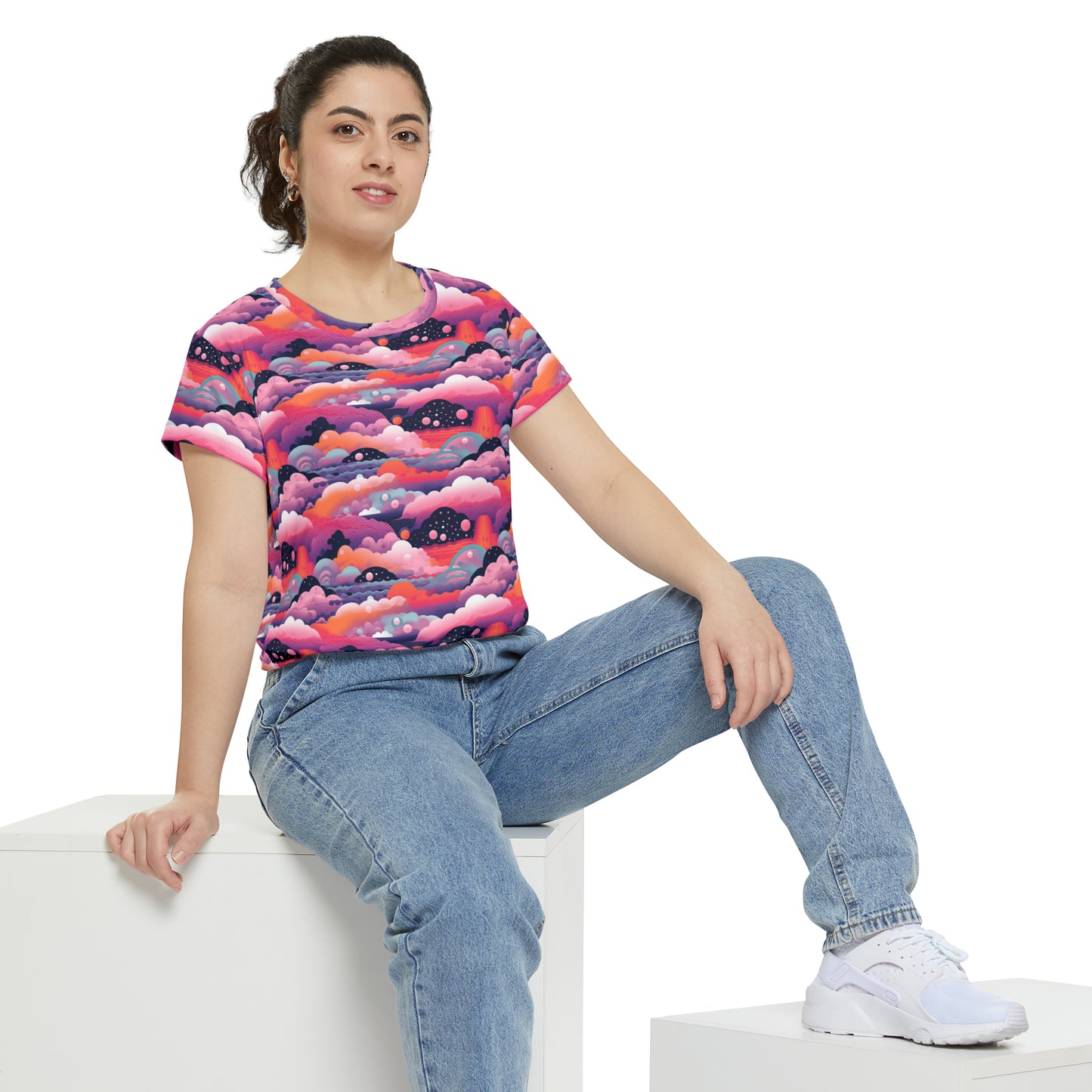 Cosmic Whimsy Women's Short Sleeve Shirt (AOP)