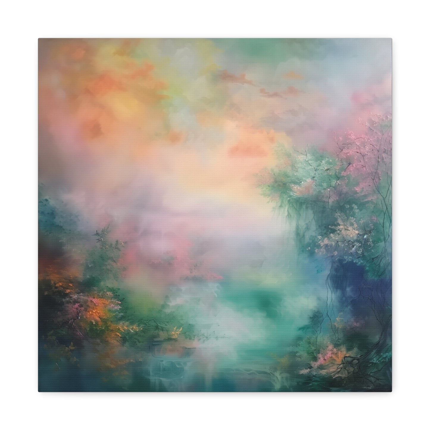 Misty Lake Canvas Gallery Wraps