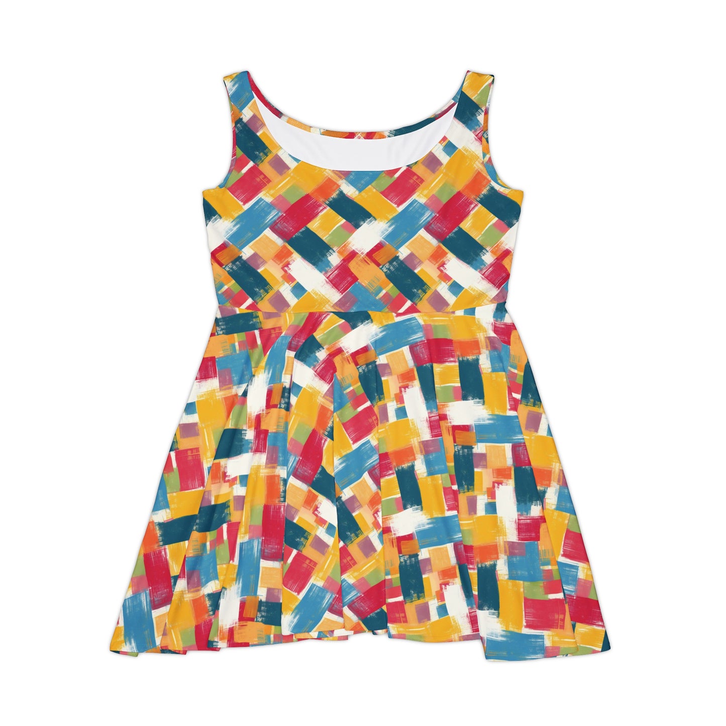 Colorful Crosshatch Women's Skater Dress (AOP)