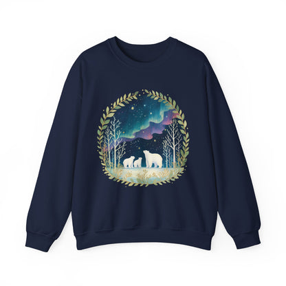 Aurora Polar Bears Unisex Heavy Blend™ Crewneck Sweatshirt