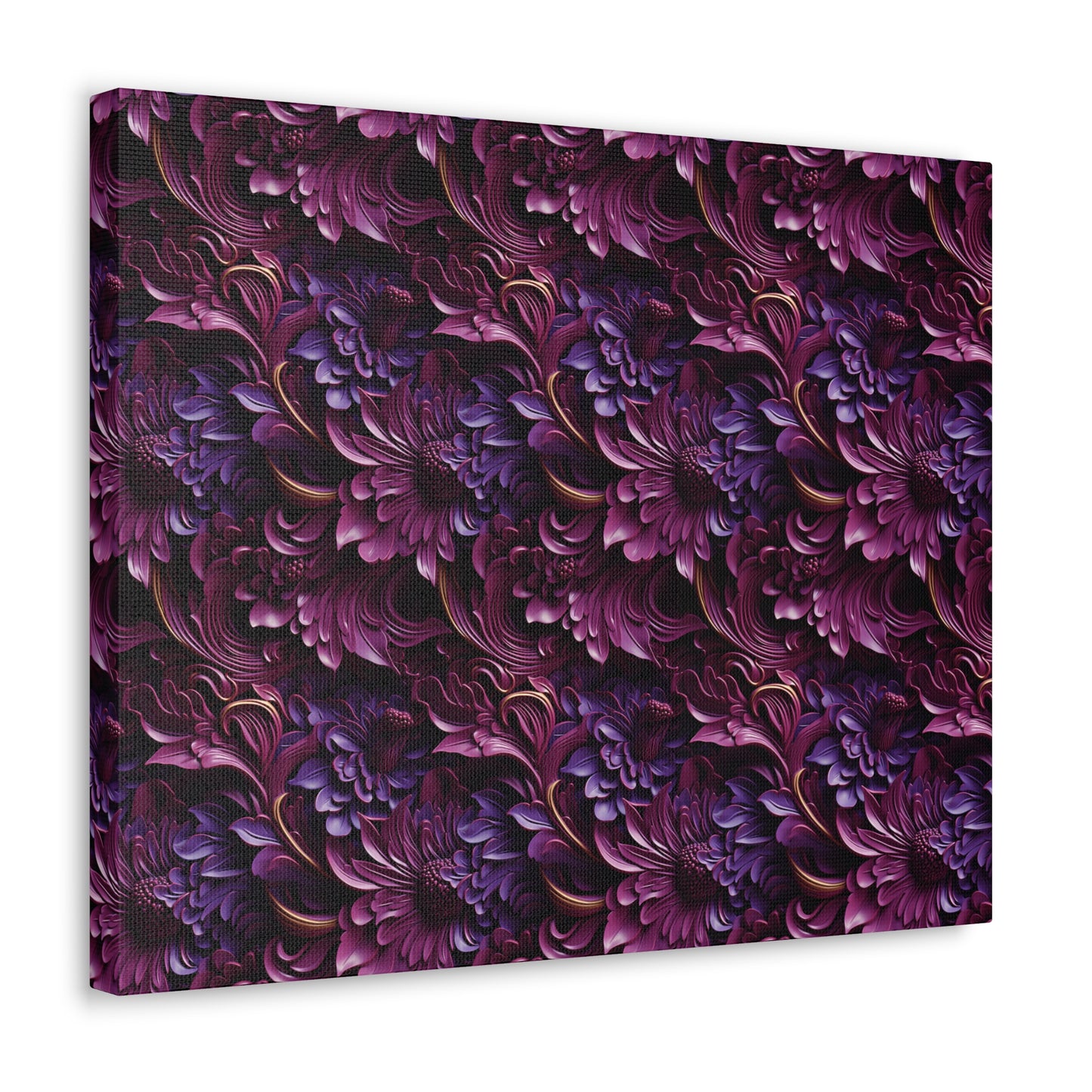 Purple Florals Canvas Gallery Wrap