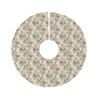 Silver & Gold Filigree Round Tree Skirt