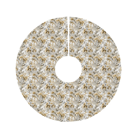 Silver & Gold Filigree Round Tree Skirt
