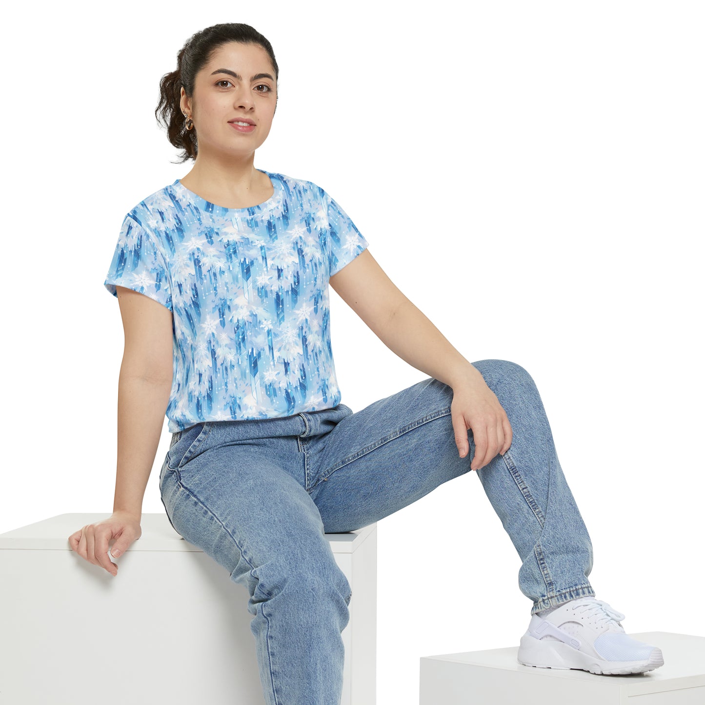 Icicles Women's Short Sleeve Shirt (AOP)