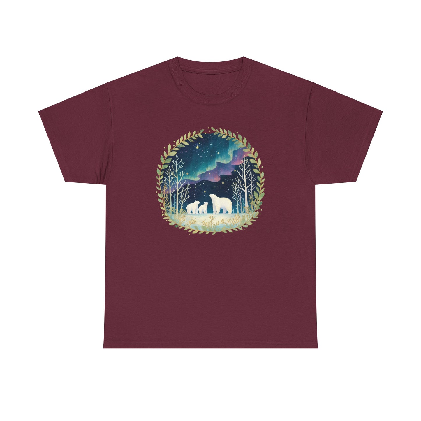 Aurora Polar Bears Unisex Heavy Cotton Tee