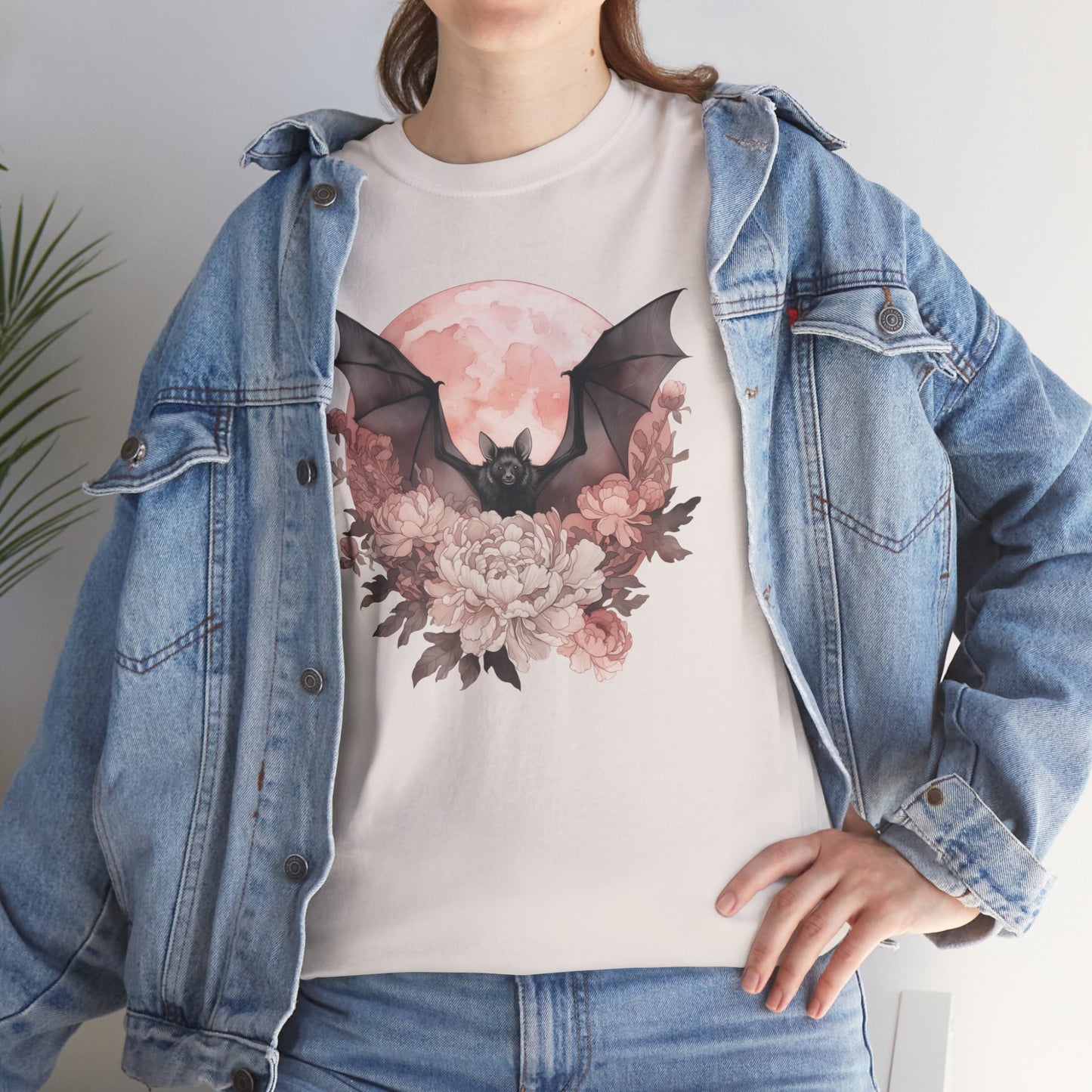 Strawberry Moon Bat Unisex Heavy Cotton Tee