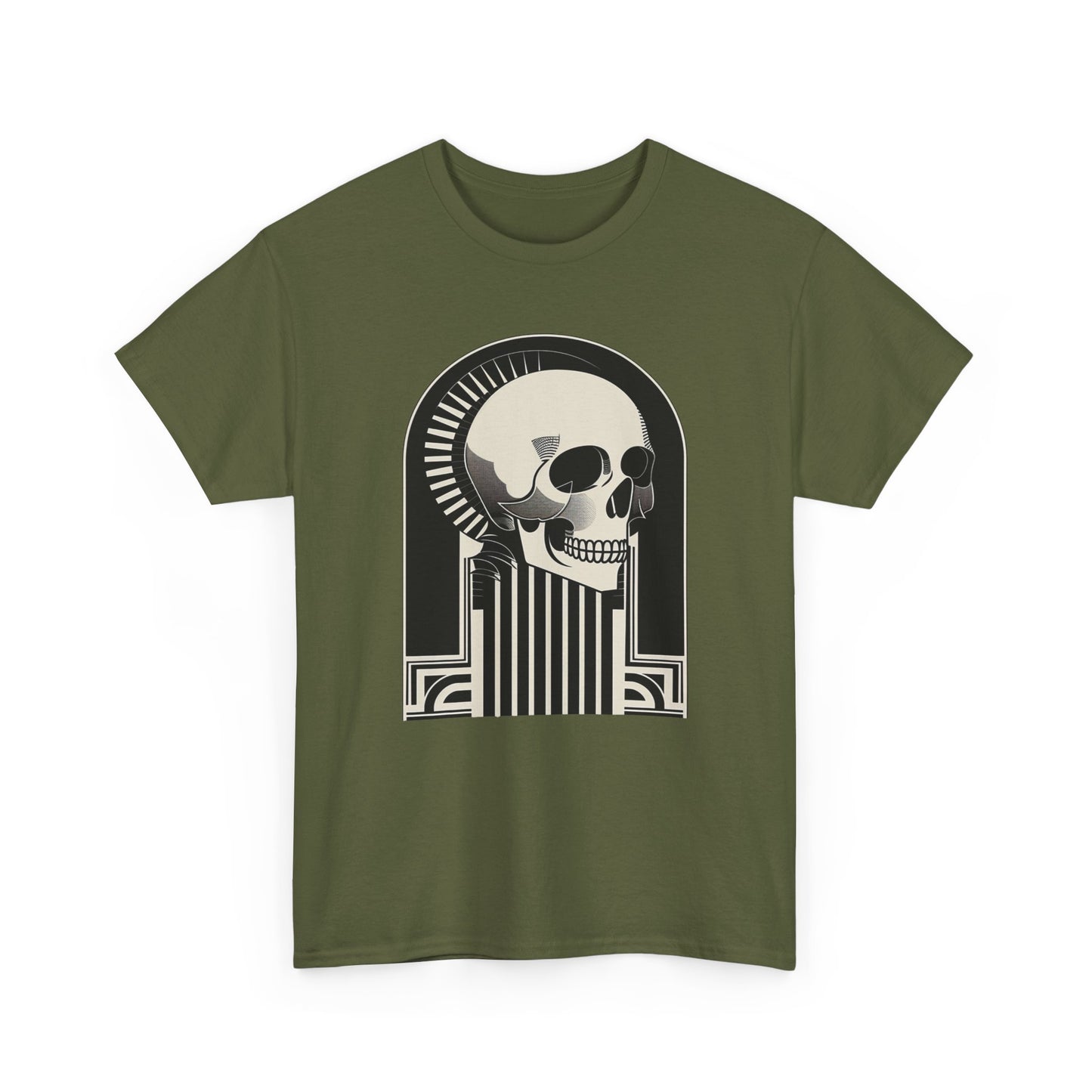 Art Deco Skull Unisex Heavy Cotton Tee