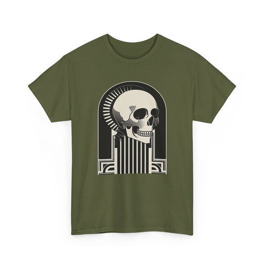 Art Deco Skull Unisex Heavy Cotton Tee