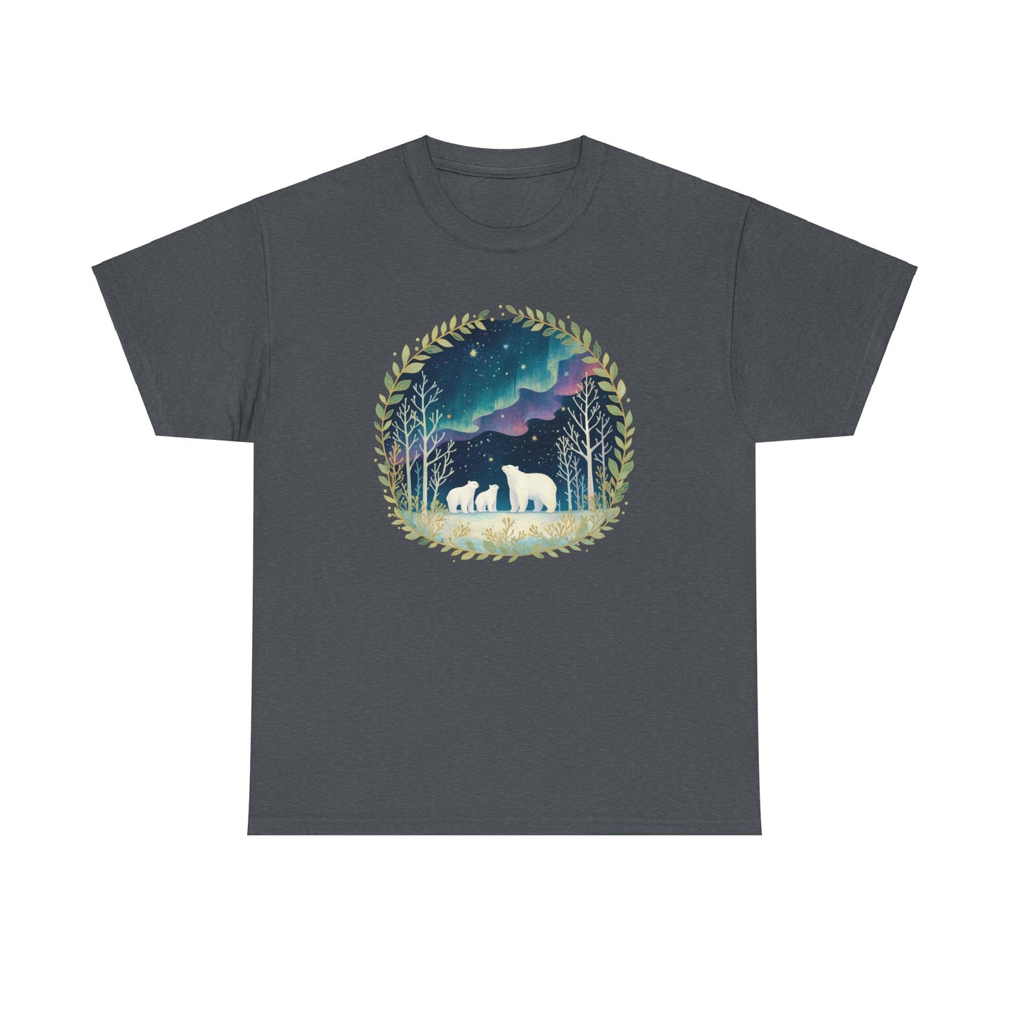 Aurora Polar Bears Unisex Heavy Cotton Tee