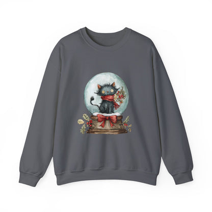Snowglobe Cat Unisex Heavy Blend™ Crewneck Sweatshirt