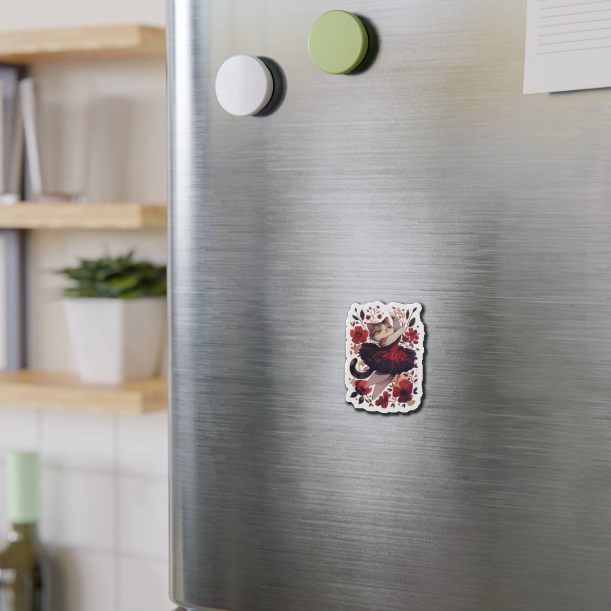Ballet Cat Die-Cut Magnets