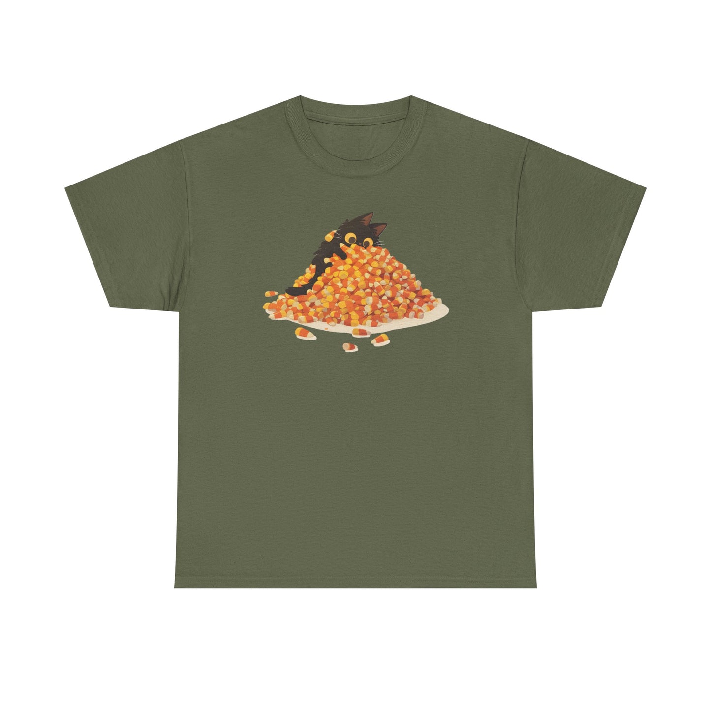 Candy Corn Cat Unisex Heavy Cotton Tee