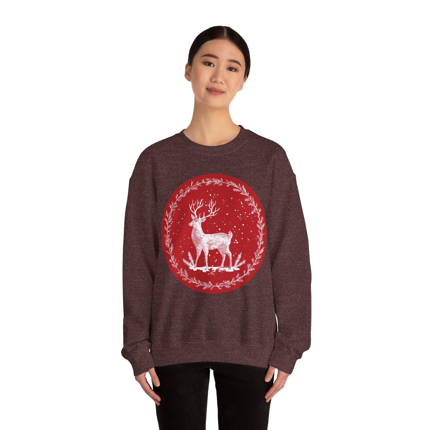 Rustic Deer Unisex Heavy Blend™ Crewneck Sweatshirt
