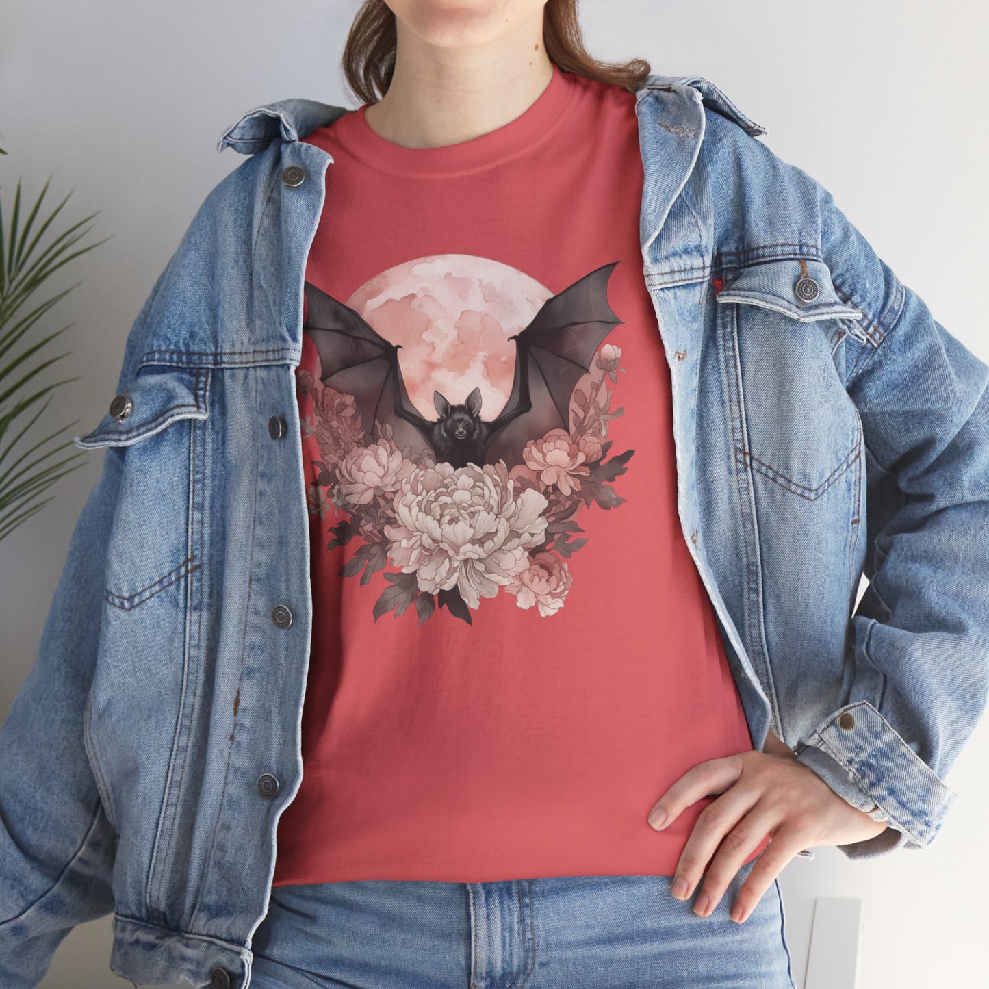 Strawberry Moon Bat Unisex Heavy Cotton Tee