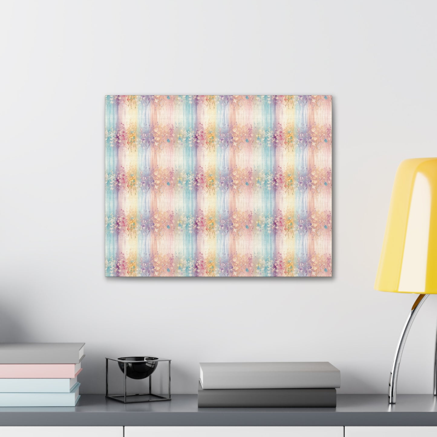 Floral Stripes Canvas Gallery Wrap