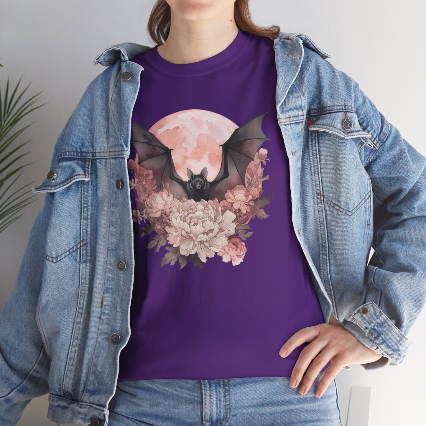 Strawberry Moon Bat Unisex Heavy Cotton Tee