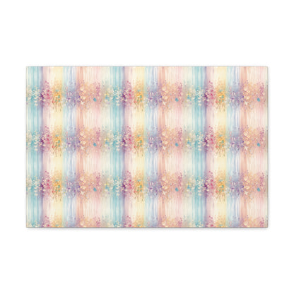 Floral Stripes Canvas Gallery Wrap