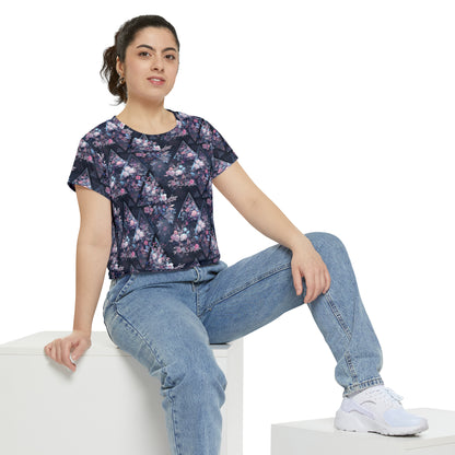 Triangles and Roses Women's Short Sleeve Shirt (AOP)