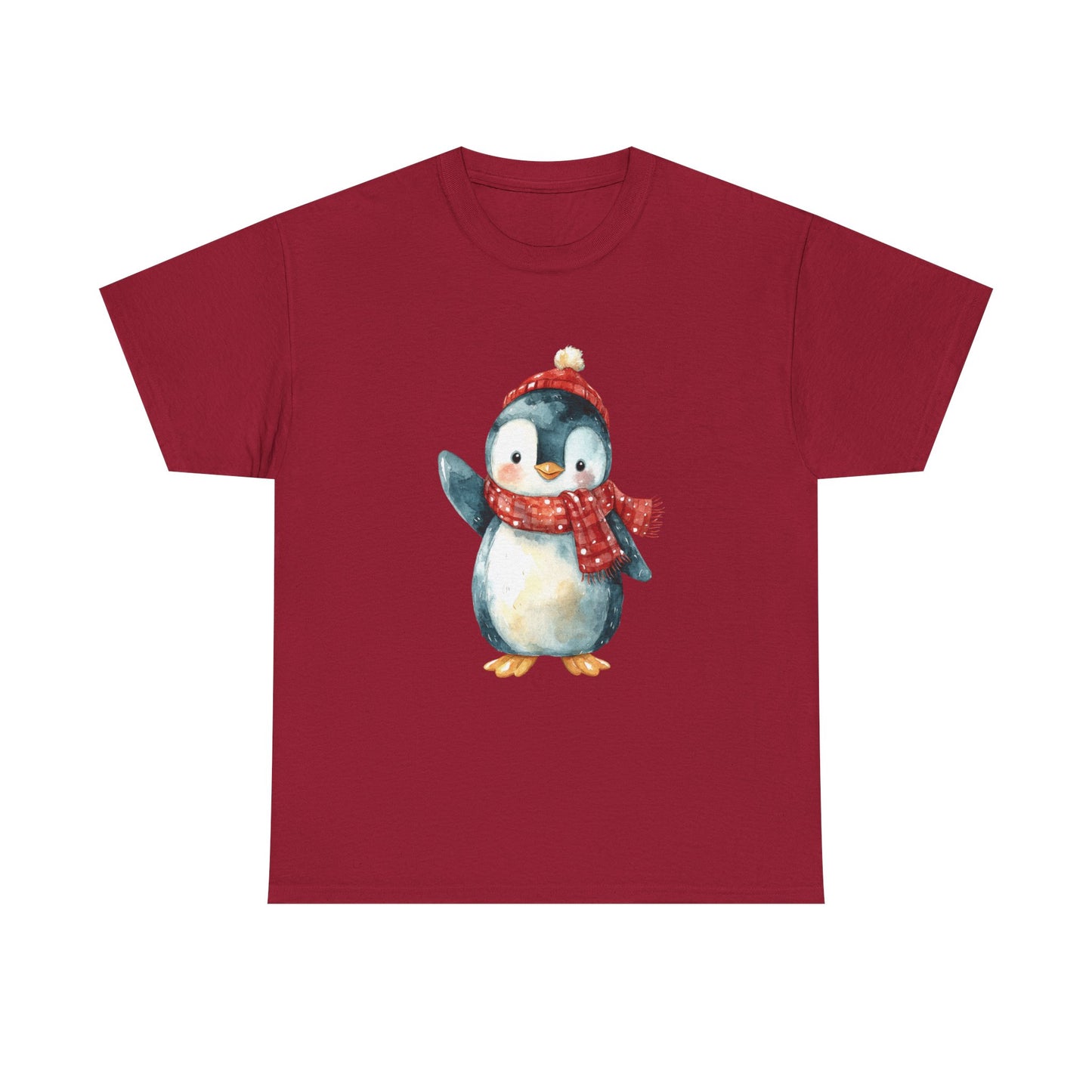 Festive Penguin Unisex Heavy Cotton Tee